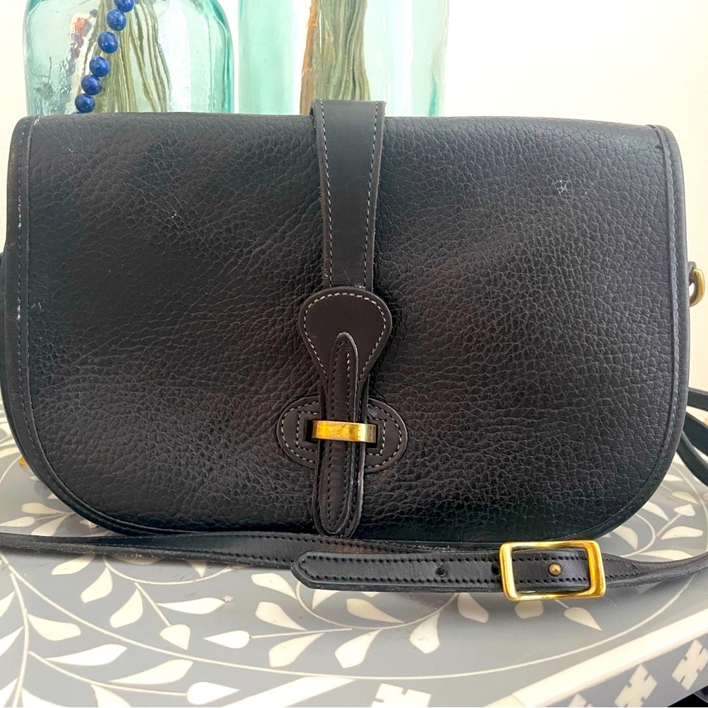 Dooney and Burke Vintage Crossbody Black Leather Purse